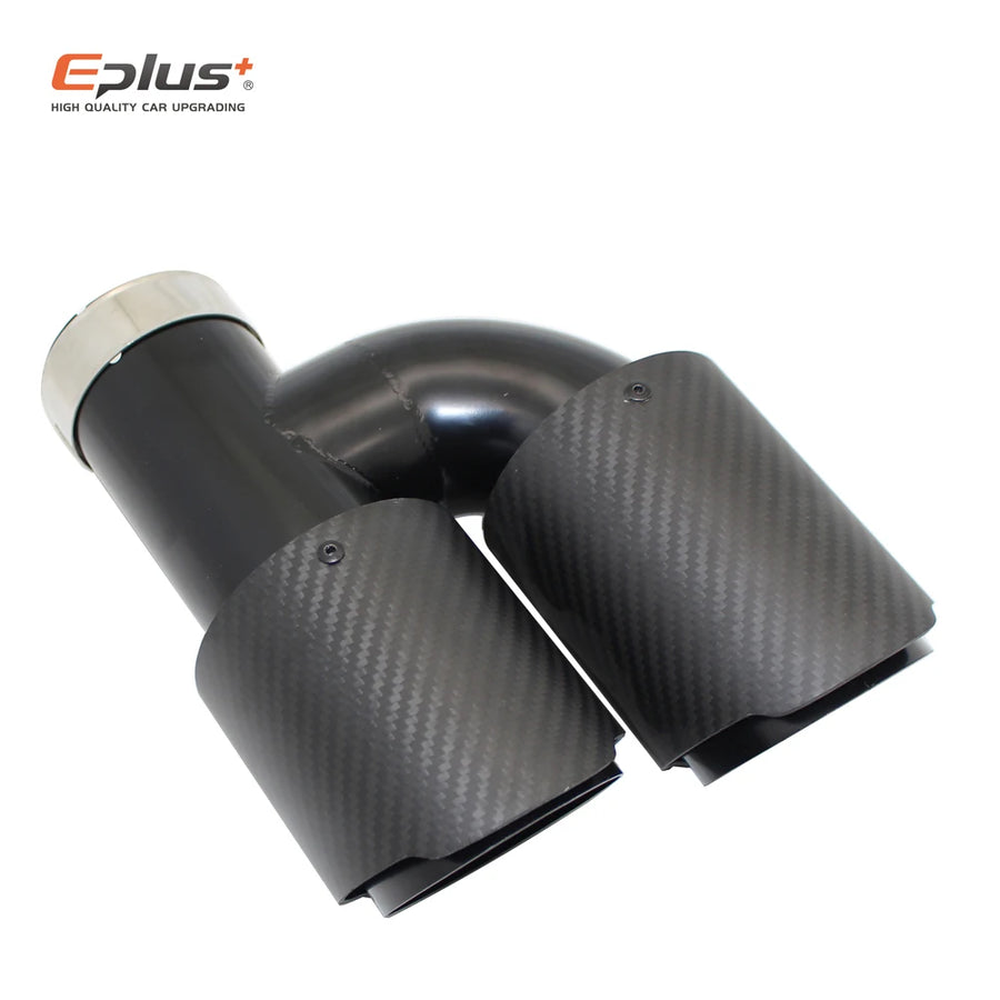 Universal H-Shaped Dual-Outlet Carbon-Fiber & Stainless Steel Exhaust Tip