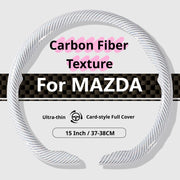 Carbon-Fiber-Texture 37-38CM Steering Wheel Cover for MAZDA