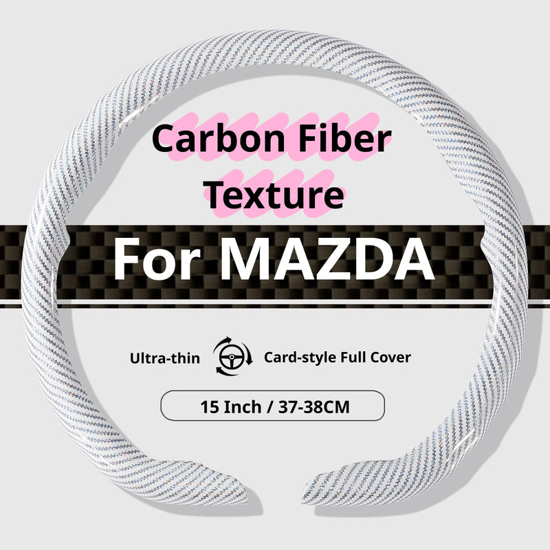 Carbon-Fiber-Texture 37-38CM Steering Wheel Cover for MAZDA