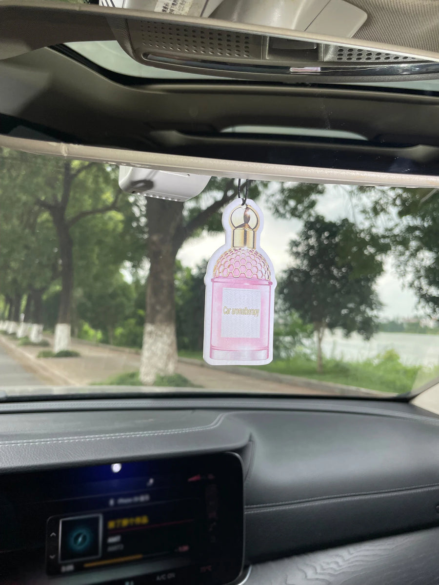 Pink Perfume Bottle Hanging Car Air Freshener