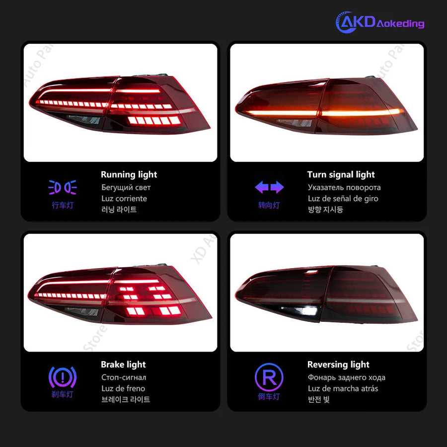 LED Tail Light Assembly for VW Golf 7 2012–2020