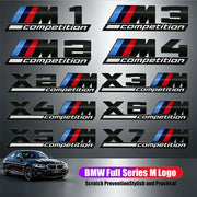 For BMW M1 M2 M3 M4 X2 X3 X5 X6 X7 M Competition 3D Tri-Color Emblem Sticker Waterproof Trunk Fender