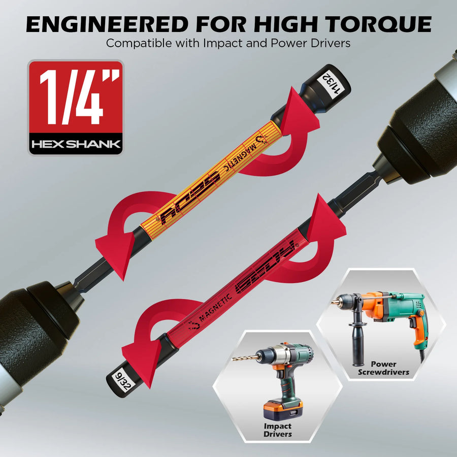 11-Piece Magnetic Nut Driver and Bit Set with Telescoping Pickup Tool