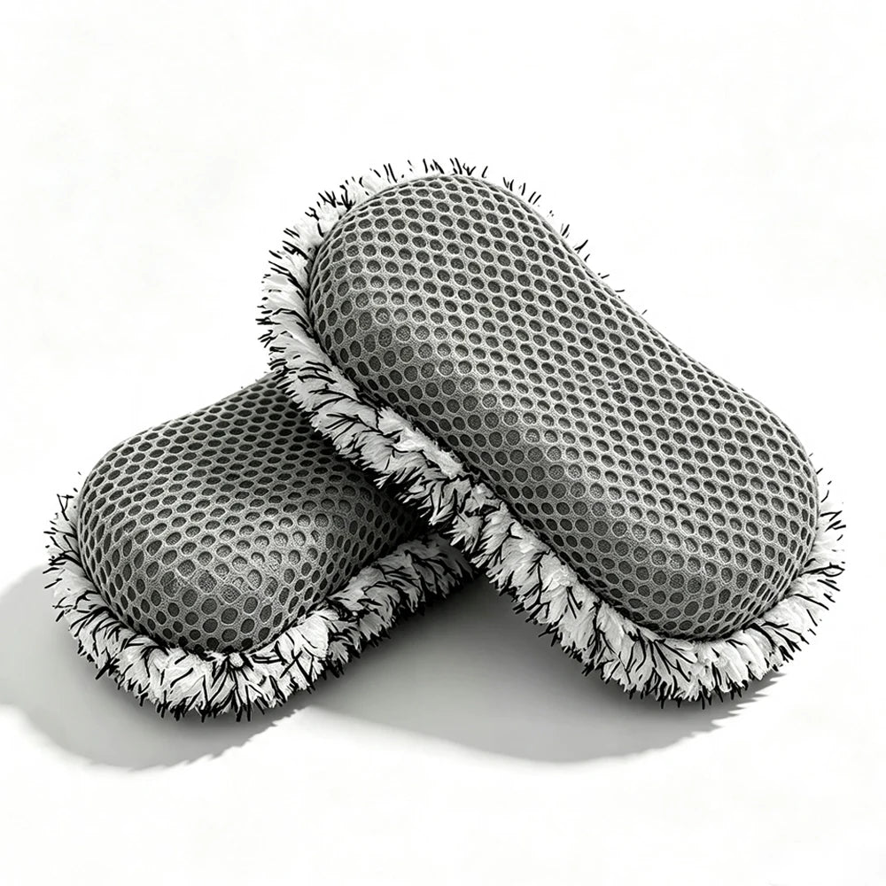 Dual-Sided Microfiber Car Wash Sponges - 24 x 12 x 5 cm