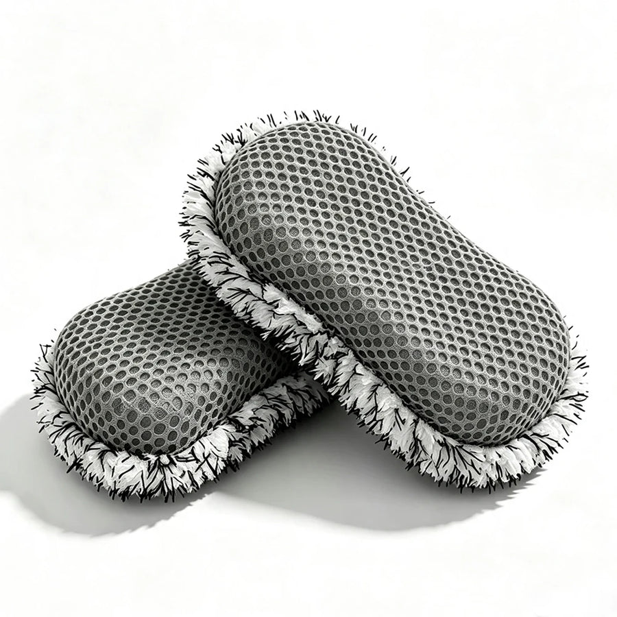 Dual-Sided Microfiber Car Wash Sponges - 24 x 12 x 5 cm