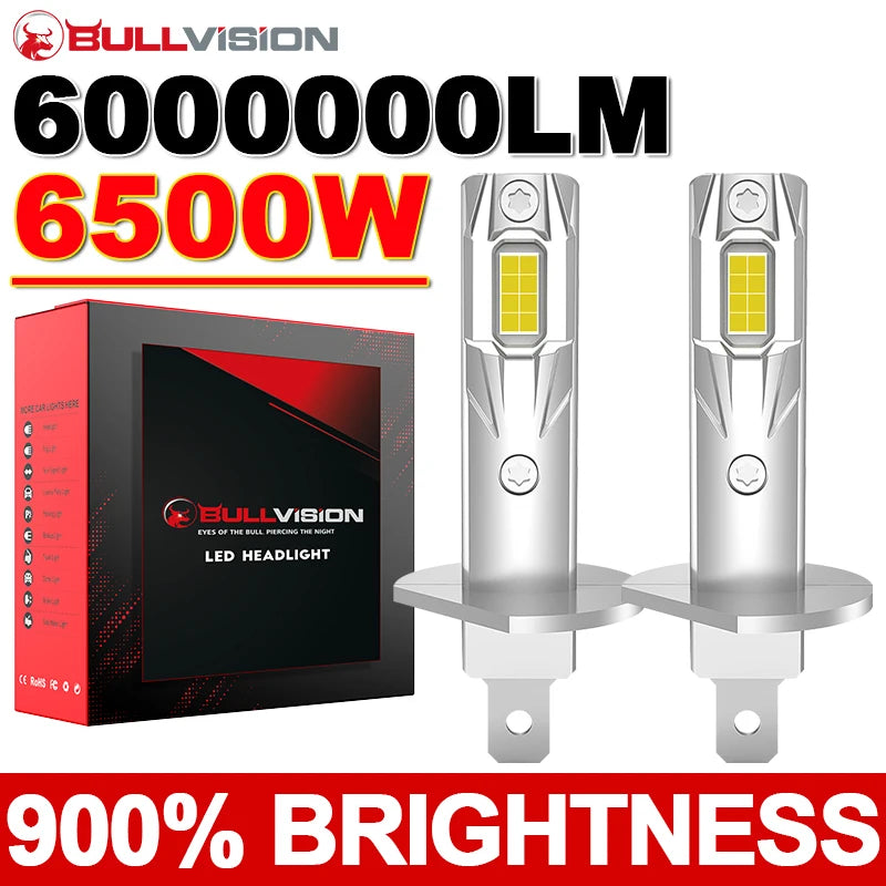 H1 LED Headlight Bulb – 6000K, Fanless
