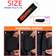 Seat Belt Shoulder Pad Set – flame pattern, red