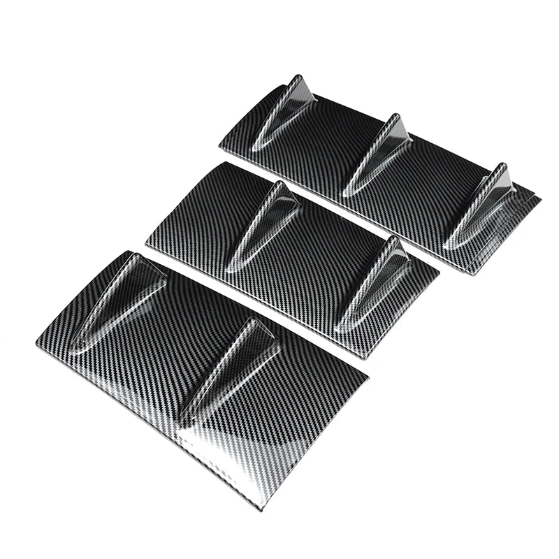 3-Piece Universal Rear Bumper Shark-Fin Diffuser Set