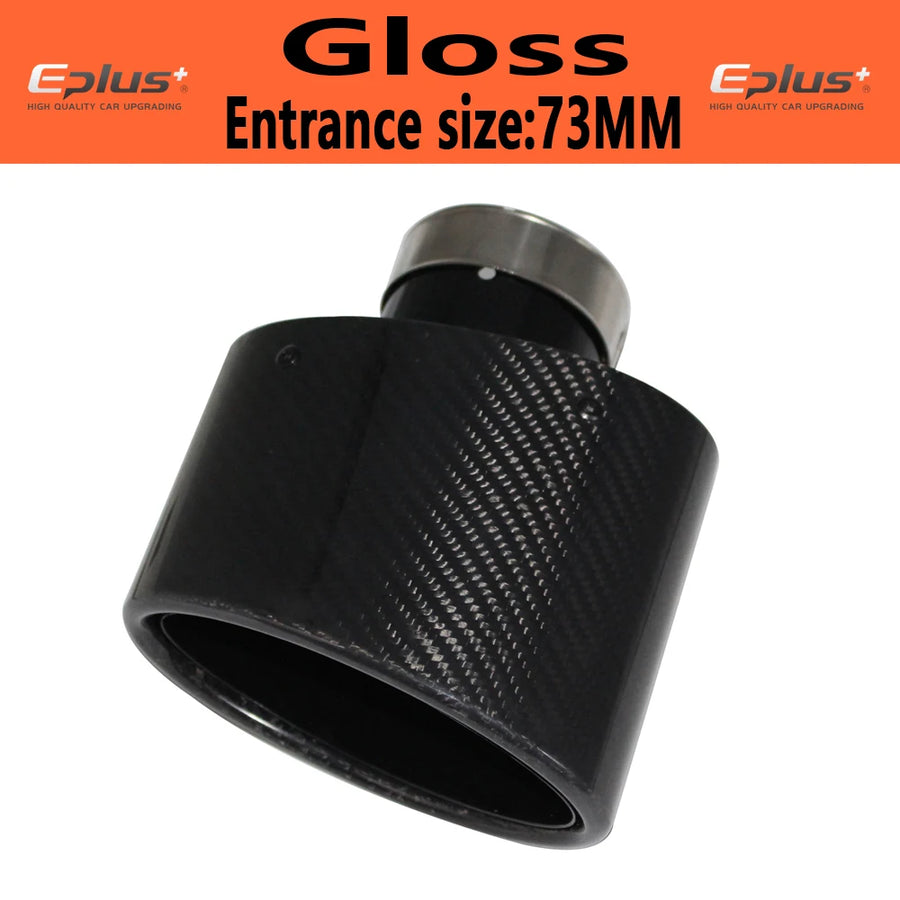 Universal Angled Oval Carbon-Fiber & Stainless Steel Exhaust Tip
