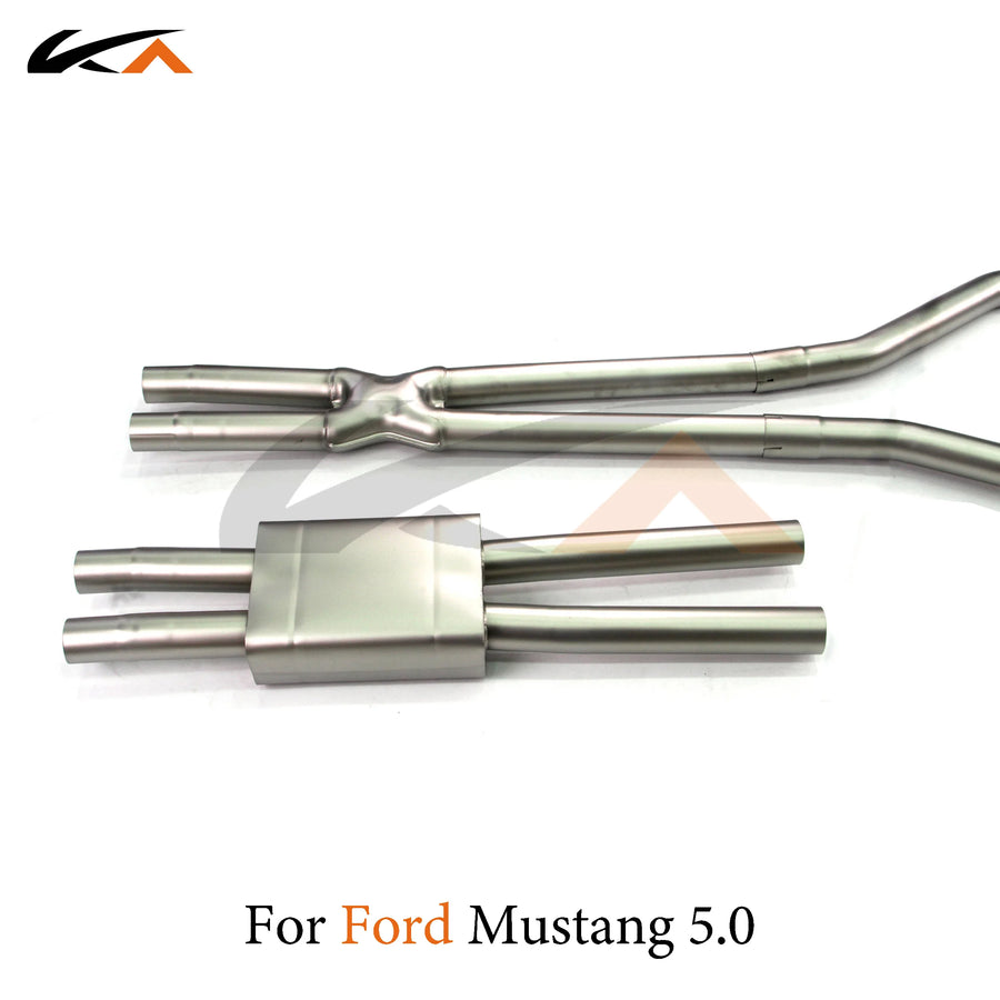 Stainless steel valved exhaust pipes and mufflers for Mustang 5.0L