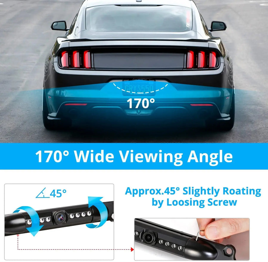 US License Plate Frame Backup Camera – 170° IR Night Vision