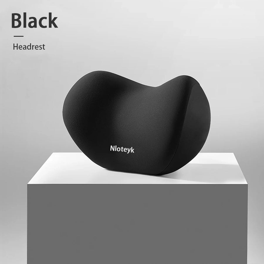 Universal Memory-Foam Car Neck Pillow and Lumbar Support Cushion Set