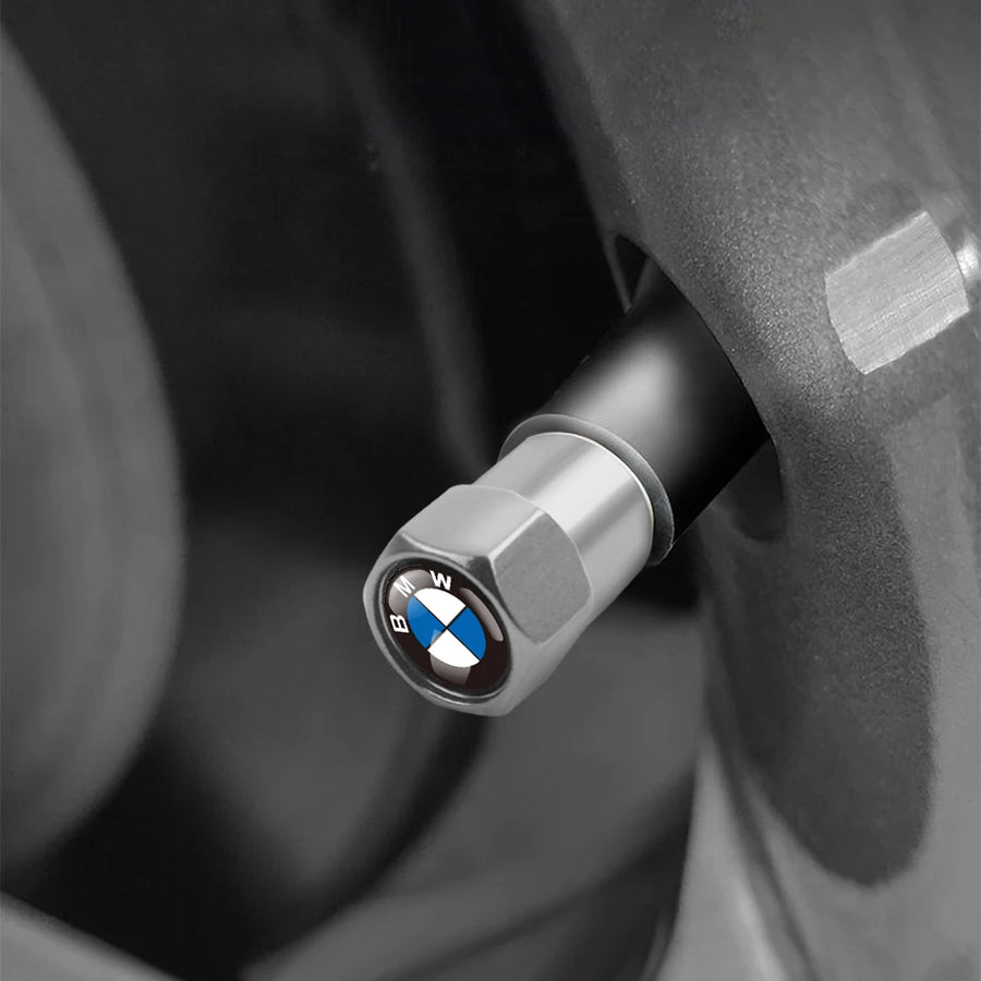 4-Piece M Style Metal Tire Valve Stem Caps for BMW Vehicles