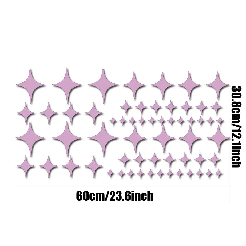 60-Piece Star Vinyl Decal Set