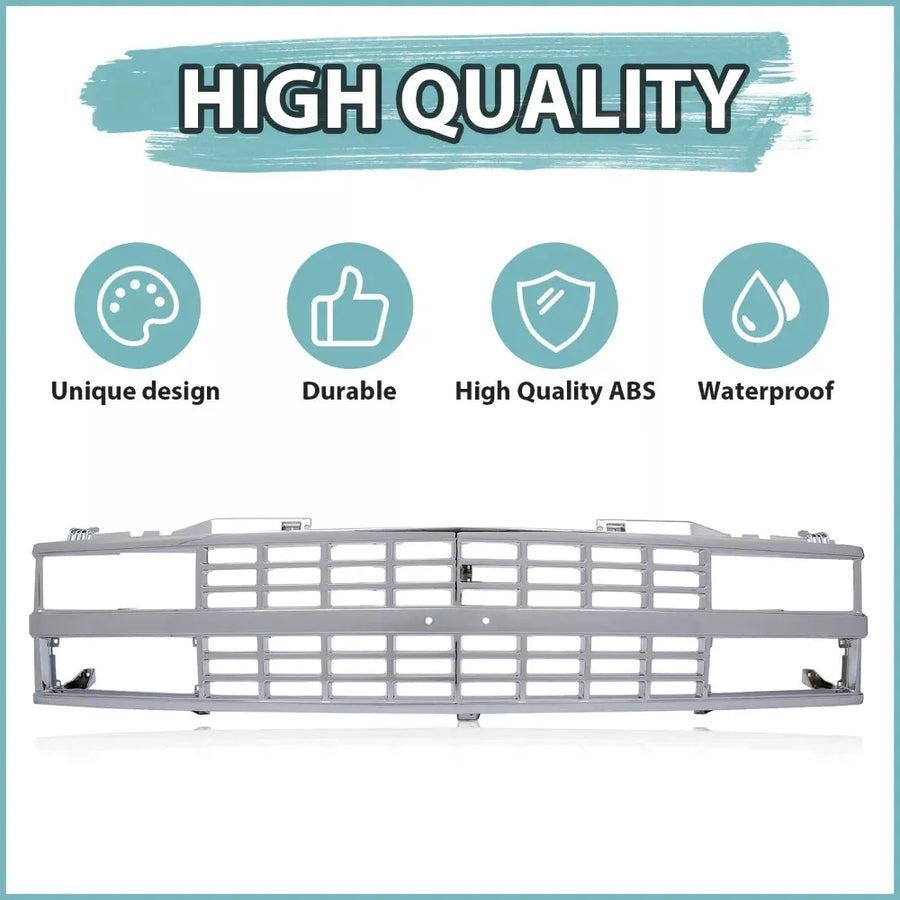 Chrome Front Grille for 1988–1993 Chevrolet Silverado
