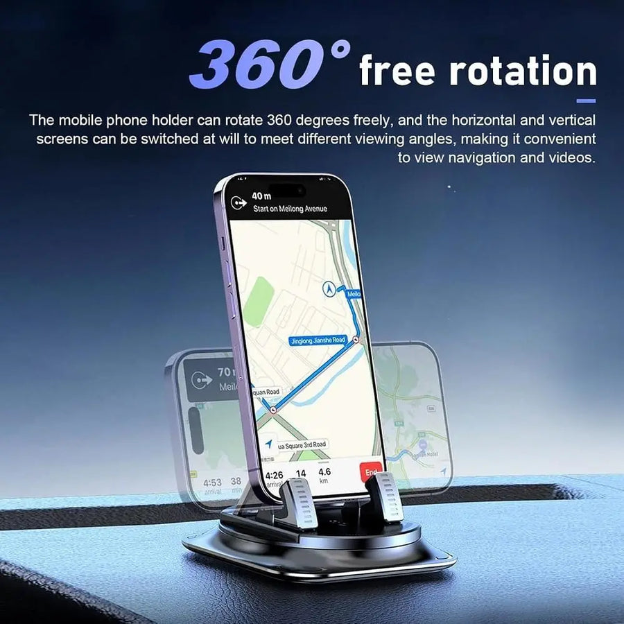 360° Dashboard Phone Holder – Non-Slip Silicone
