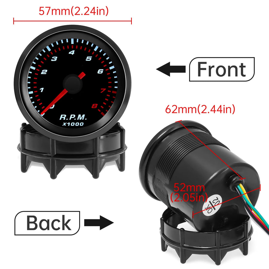 52mm Oil Pressure, Water Temperature, Oil Temperature and More Automotive Gauge