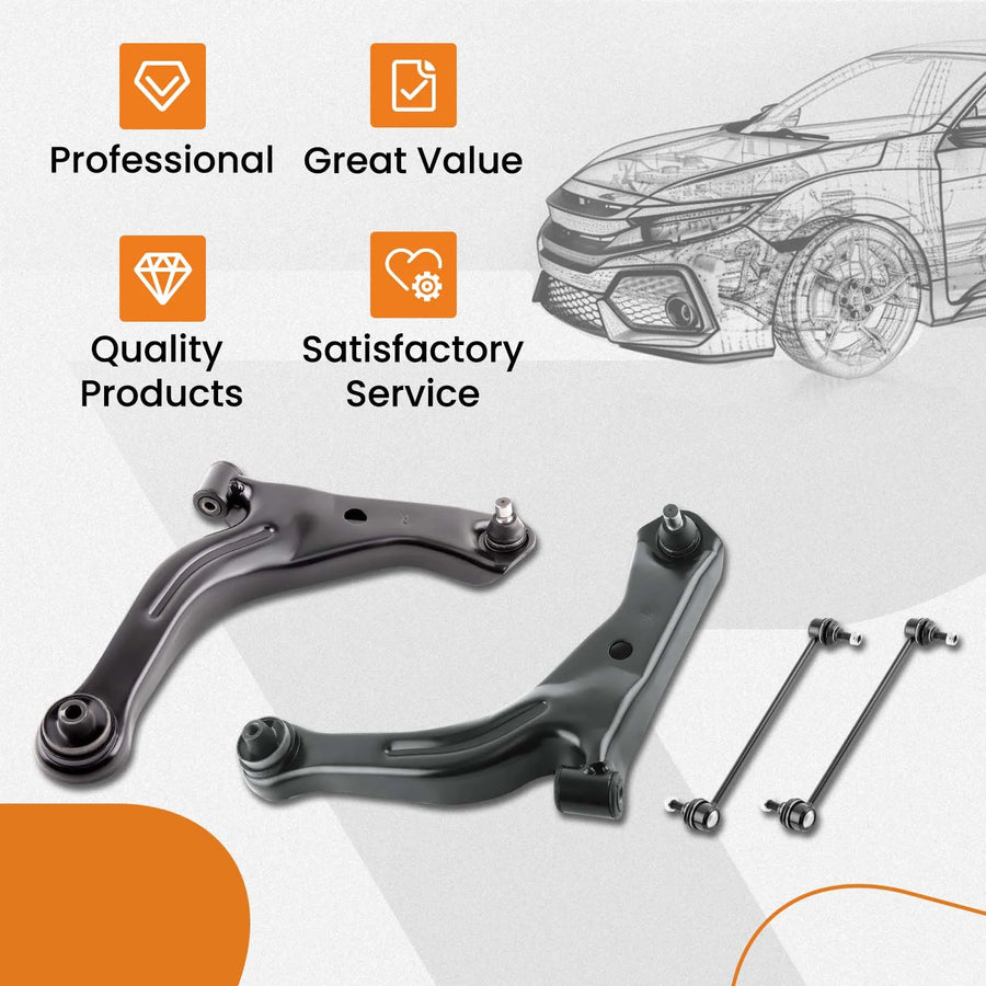 4-Piece Front Lower Control Arm Ball Joint Assembly for Mercury Mariner 2005-2012