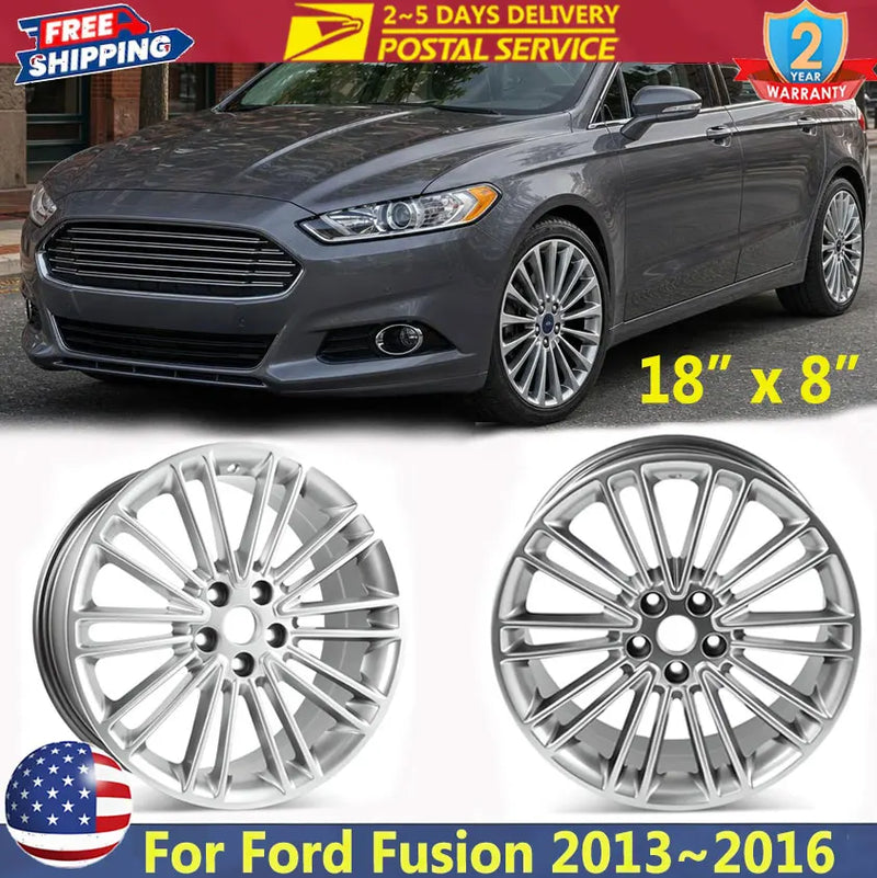 18x8 Light Hyper Silver Replacement Wheel Rim for Ford Fusion 2013-2016