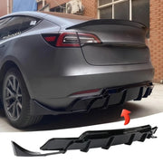 Gloss Black Rear Diffuser Extension for 2017–2023 Tesla Model 3