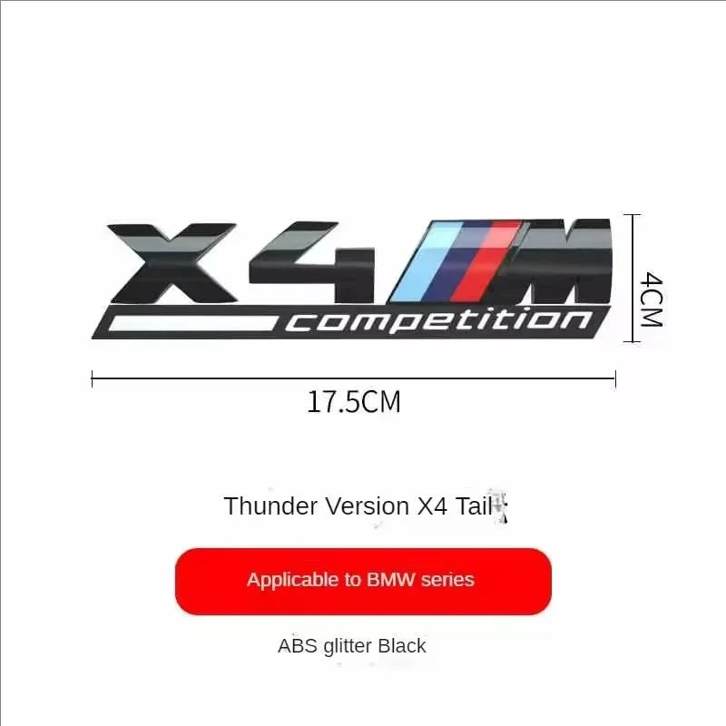 For BMW M1 M2 M3 M4 X2 X3 X5 X6 X7 M Competition 3D Tri-Color Emblem Sticker Waterproof Trunk Fender
