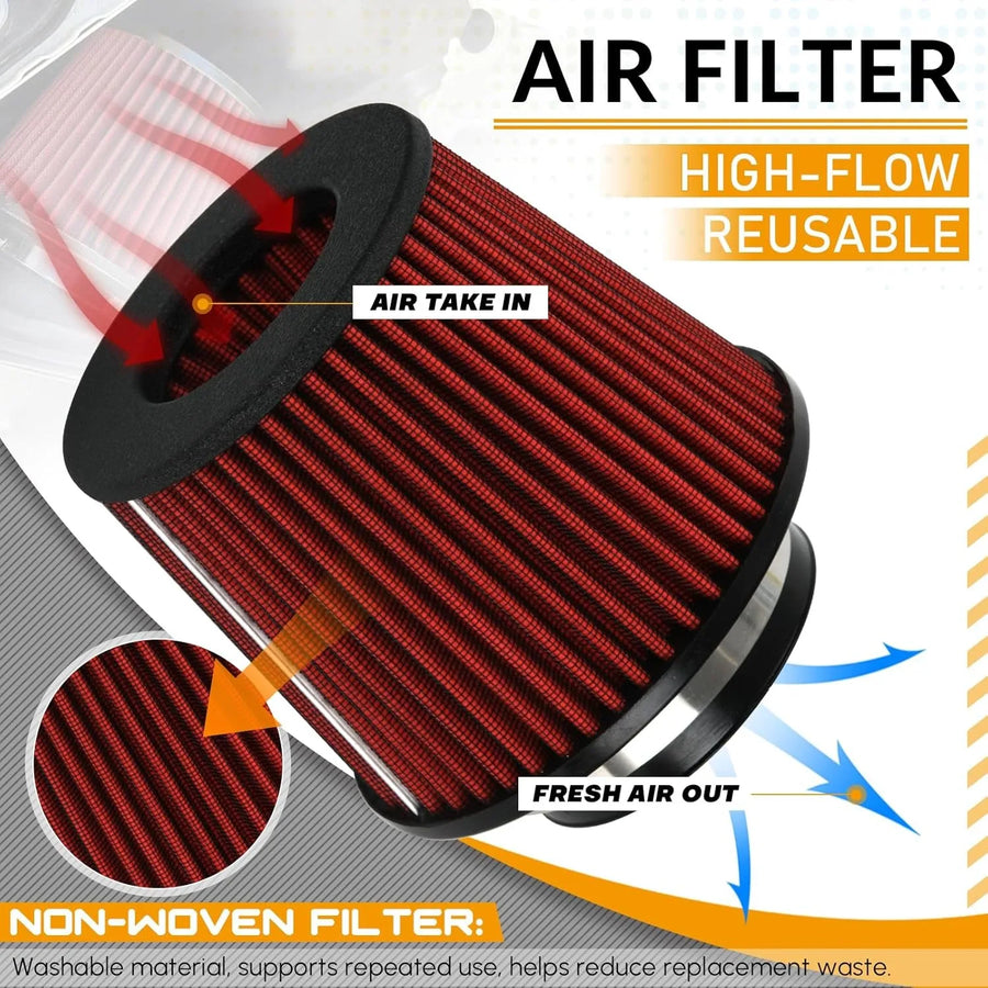 For BMW M340i G20 G21 2019+ 4" Cold Air Intake Kit B58 3.0L Red Filter
