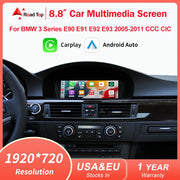 8.8-Inch CarPlay and Android Auto Display for BMW 3 Series E90–E93 and 5 Series E60/E61