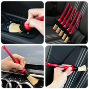 5-Piece Red Car Interior Detailing Brush Set