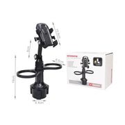 Adjustable Car Cup Holder Tray With 360° Rotating Phone Mount