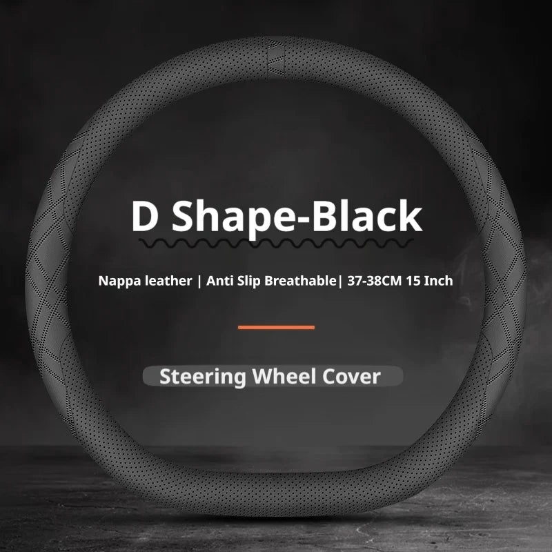 Nappa Steering Wheel Cover for Hyundai Elantra Tucson Creta Santa Fe Sonata Palisade