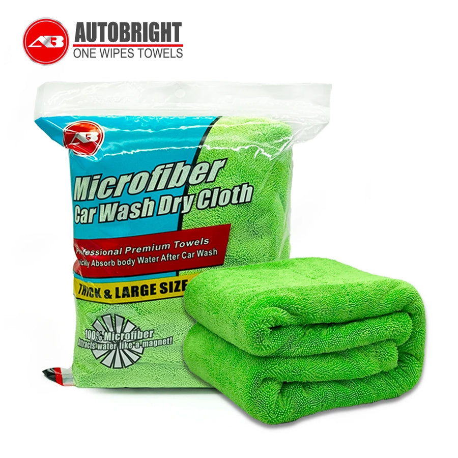 1300 GSM Gray & Green Microfiber Car Drying Towel