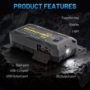 12V Portable Car Jump Starter & Battery Booster – 12,000–18,000mAh