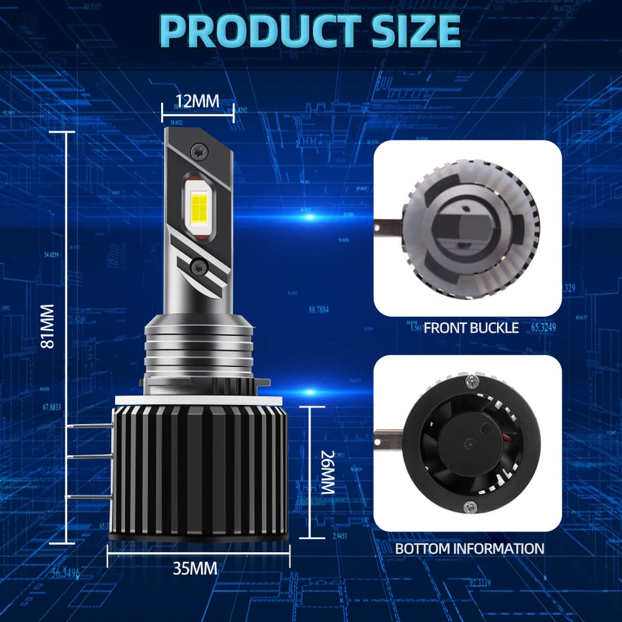 2-Piece H15 LED Headlight Bulb