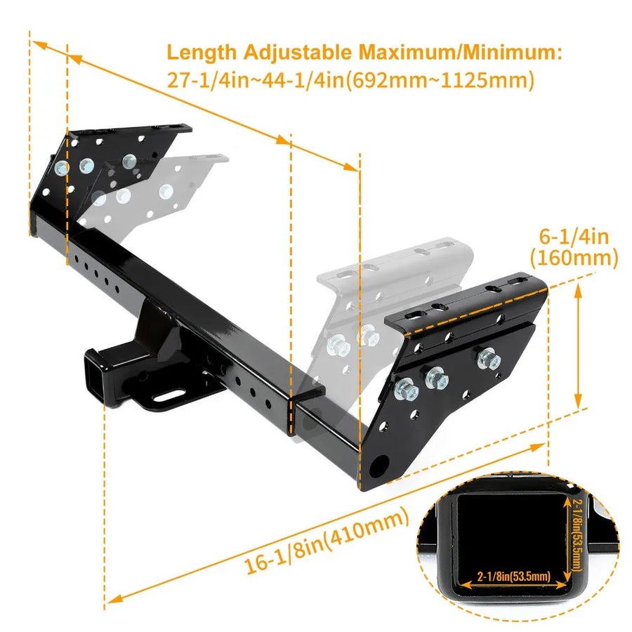 Universal Class 3 2 in Trailer Hitch Receiver for Select Trucks & SUVs