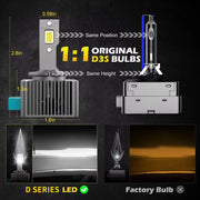 D1S/D2S/D3S/D4S/D5S/D8S LED Headlight Conversion Bulb – 6000K
