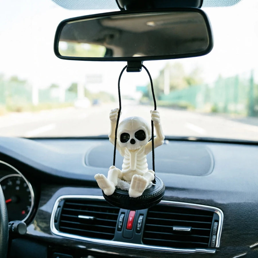 Tire Skull Swinging Car Ornament
