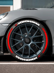 Yokohama Tire Letter Stickers Set for 4 Wheels 3D Pvc Raised Tire Decals Waterproof Racing Sidewall Decor