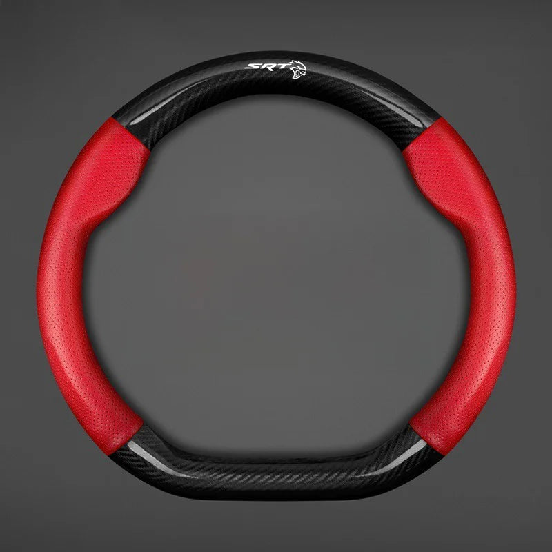 Breathable Nappa Leather Anti-Slip Steering Wheel Cover for Dodge Challenger, Charger, Dart & Ram 1500