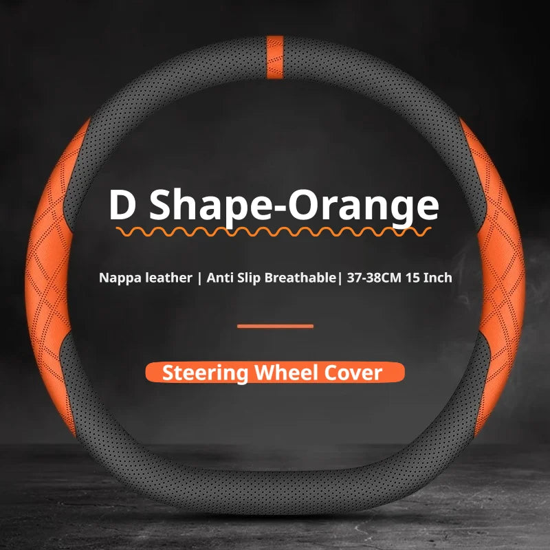 Nappa Steering Wheel Cover for Hyundai Elantra Tucson Creta Santa Fe Sonata Palisade