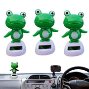 1 10pc Solar Powered Car Dashboard Ornament Cute Animal Frog Bobble Head Toy Decoration Gift