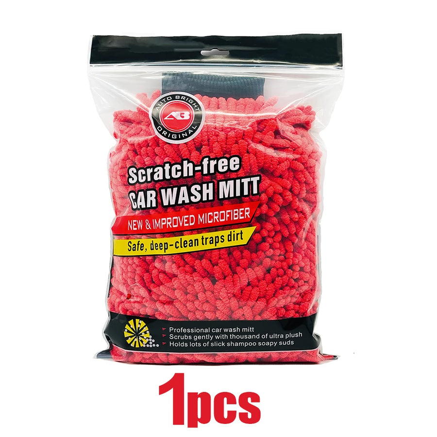 Extra-Thick Chenille Car Wash Mitt, 28 x 20 cm