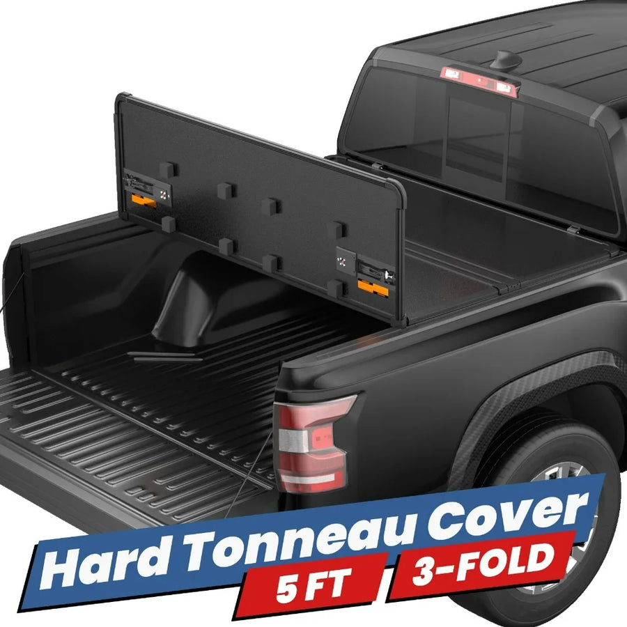 Hard Tri-Fold 5 ft Tonneau Cover for 2005–2026 Nissan Frontier