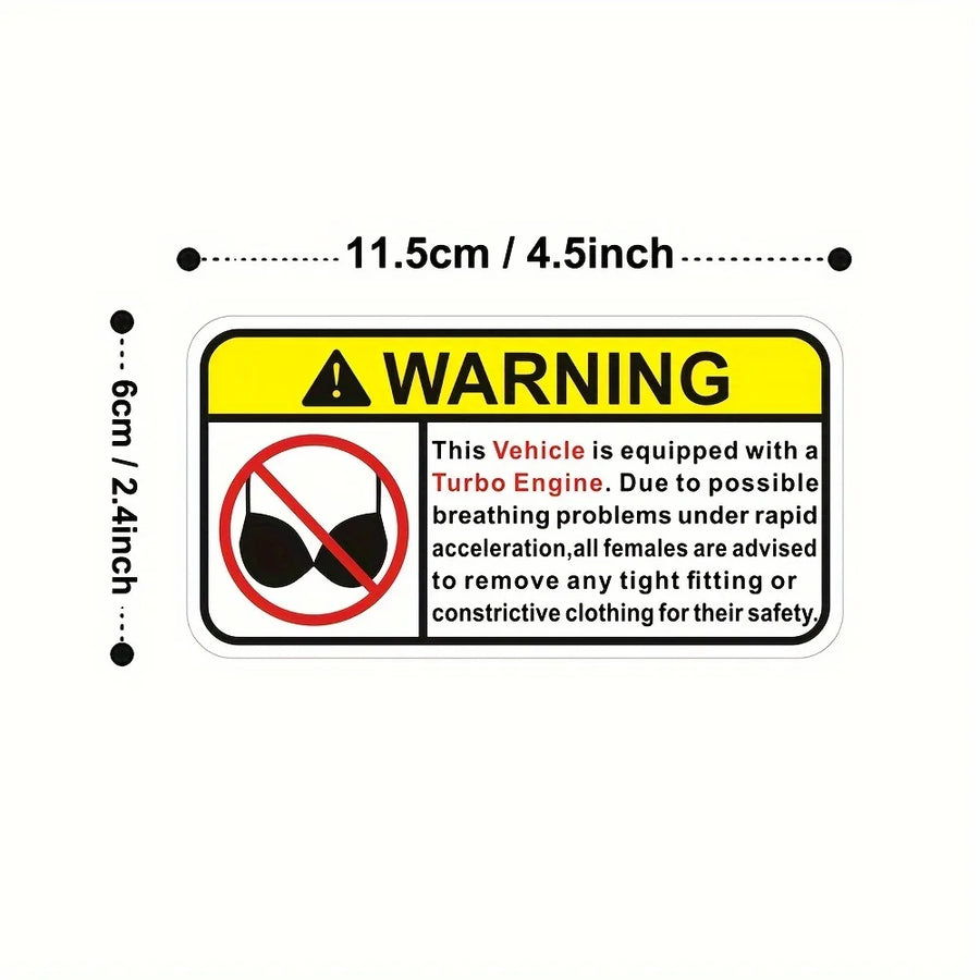 Turbo Engine Warning Waterproof Vinyl Decal – 1 or 2 Pack