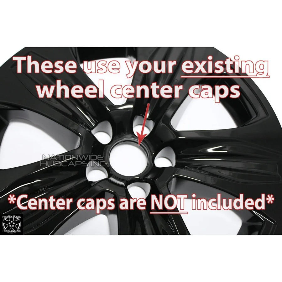 Black Wheel Skin & Hub Cap Set for 2020–2025 Toyota Highlander