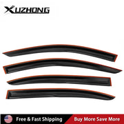 For 2008-2012 Honda Accord 4 Door Sedan Models Black Wavy Mugen Style Tinted Window Visor Rain Guard Vent