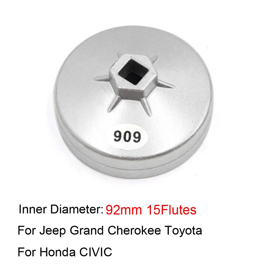 1/2-Inch Drive Aluminum Oil Filter Cap Wrench, 74-92mm Options