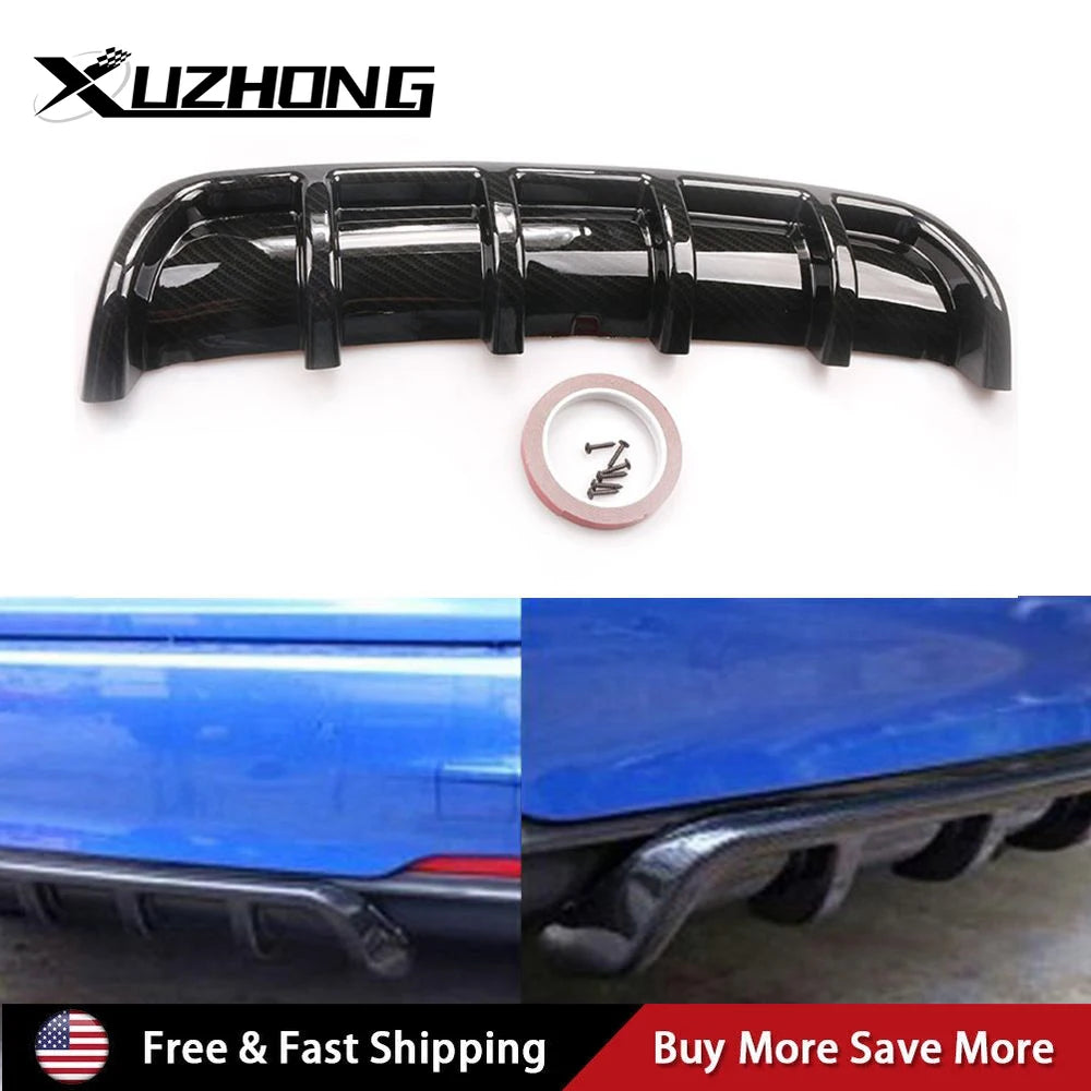 Universal Carbon Fiber Bumper Lip Rear Bounding Automotive Spoiler Shark Fin Rear Bumper Guide Plate Six