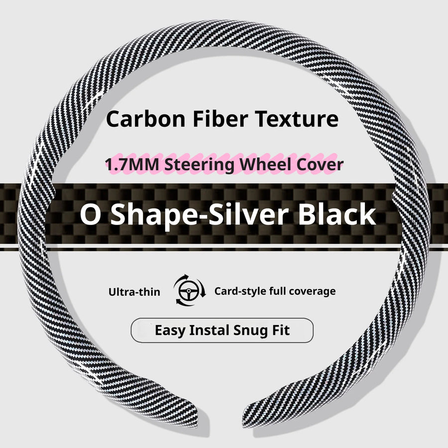 Carbon-Fiber-Texture 37-38CM Steering Wheel Cover for Tesla