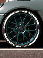 4-Piece 3D PVC Tire Letter Decal Set