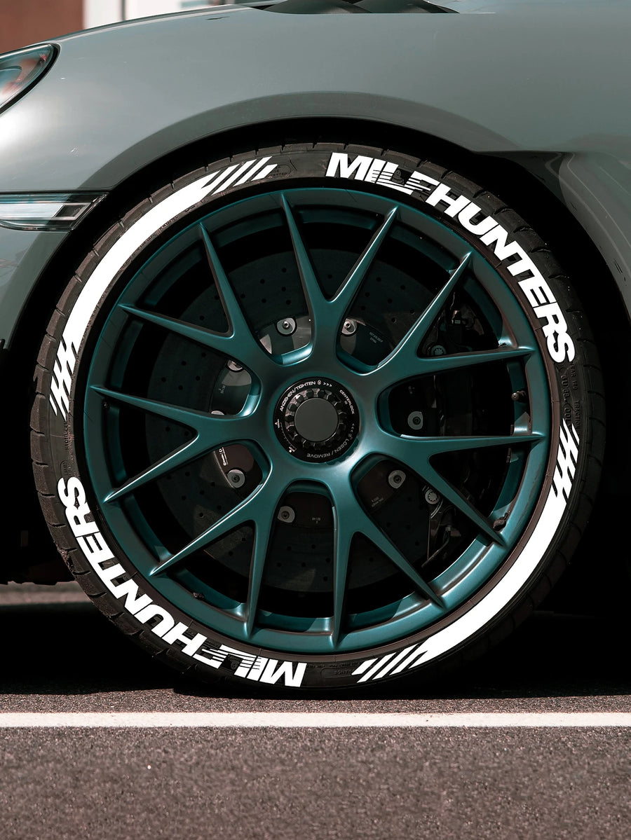 4-Piece 3D PVC Tire Letter Decal Set